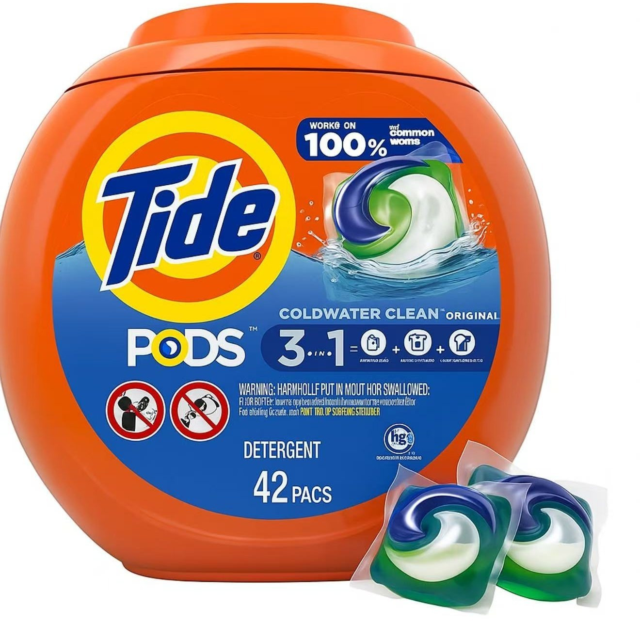   pods   laundry detergent   42 count powerful stain removal    