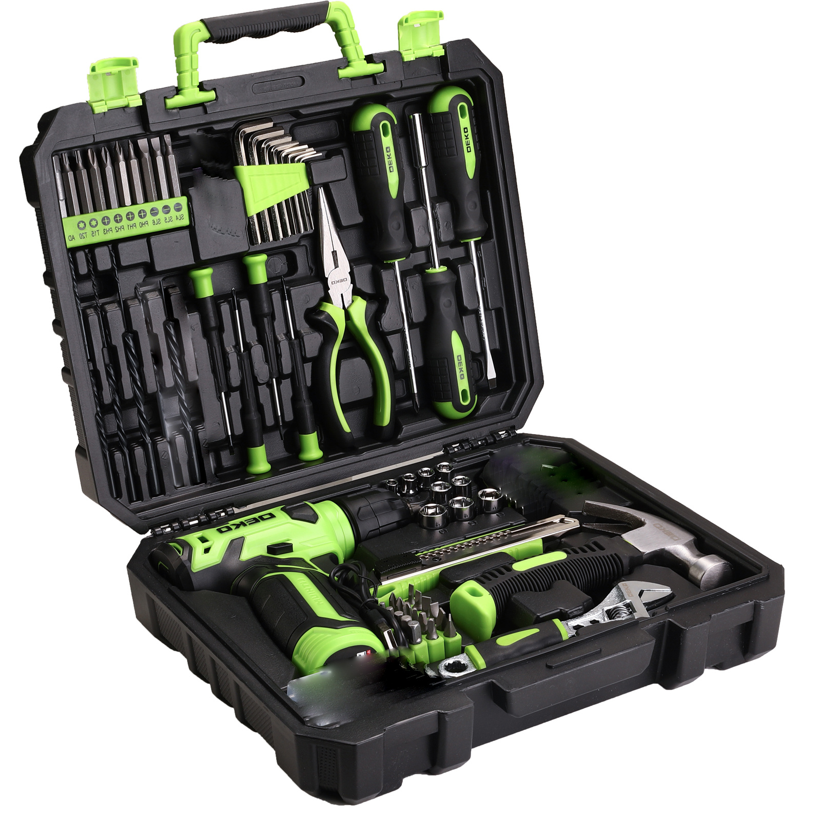 119PCS Power Tool Box Set With 8V Cordless Drill / Driver, Hammer, Wrench, Screwdriver and Utility Knife | All in One Hand Tools kit | Household Tool Set | Electric Drill Tool Kit | for Garden, DIY, Home Repairs | Gifts For Men / Women | Christmas Gift 15 119PCS Power Tool Box Set With 8V Cordless Drill / Driver, Hammer, Wrench, Screwdriver and Utility Knife | All in One Hand Tools kit | Household Tool Set | Electric Drill Tool Kit | for Garden, DIY, Home Repairs | Gifts For Men / Women | Christmas Gift - Image 15