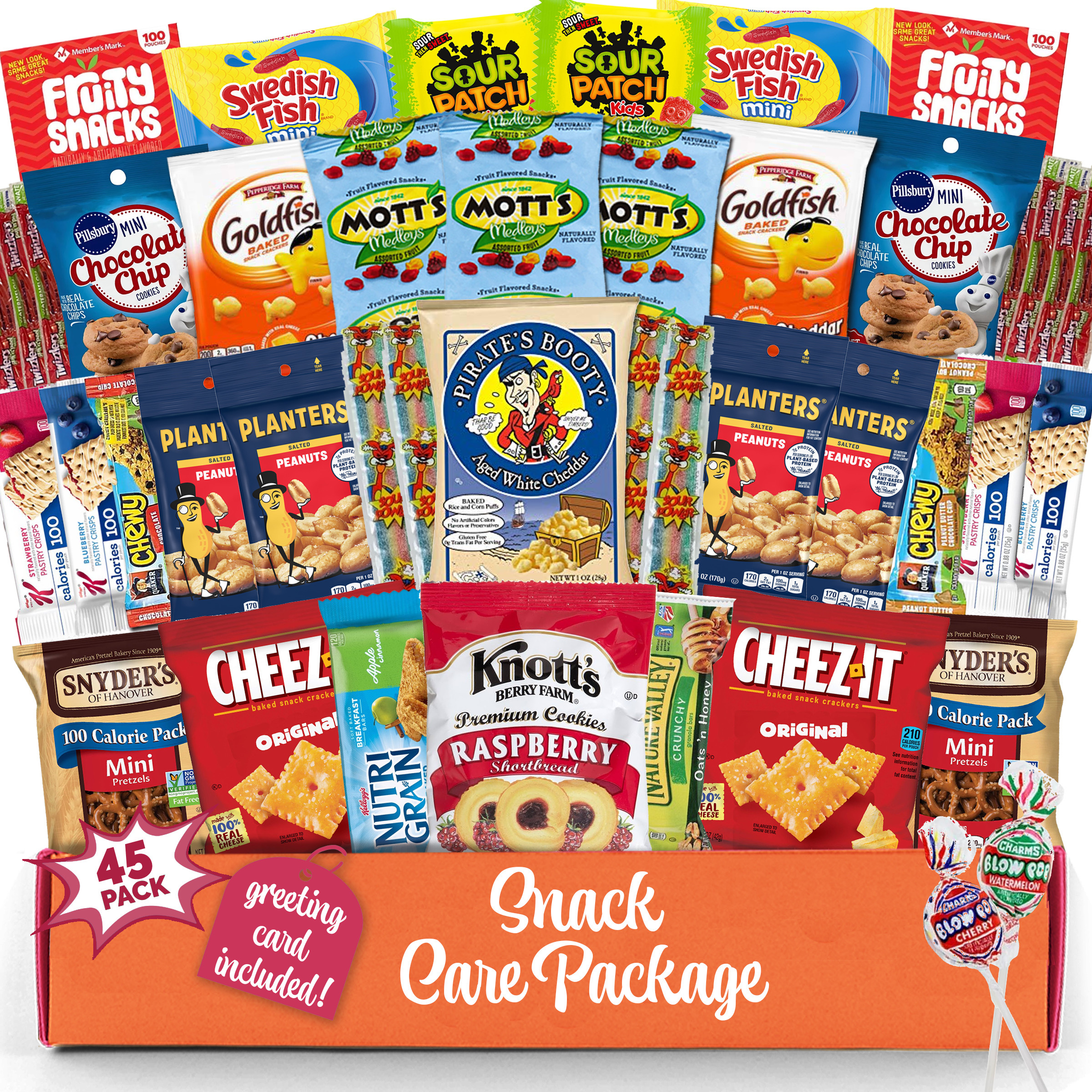 TEMU Snack Box Variety Pack (45 Count) Gift Box For Teens - Gift Basket Food Arrangement For Dad - Birthday Candy Basket For Men, Women, Boys, Girls,