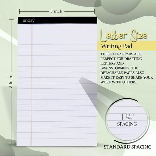 jr legal wide ruled writing pad perforated edge 5 x 8 universal junior size 50 sheets per pad