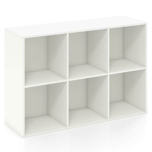 6 cube bookcase modern 3 tier storage organizer horizontal vertical bookshelf