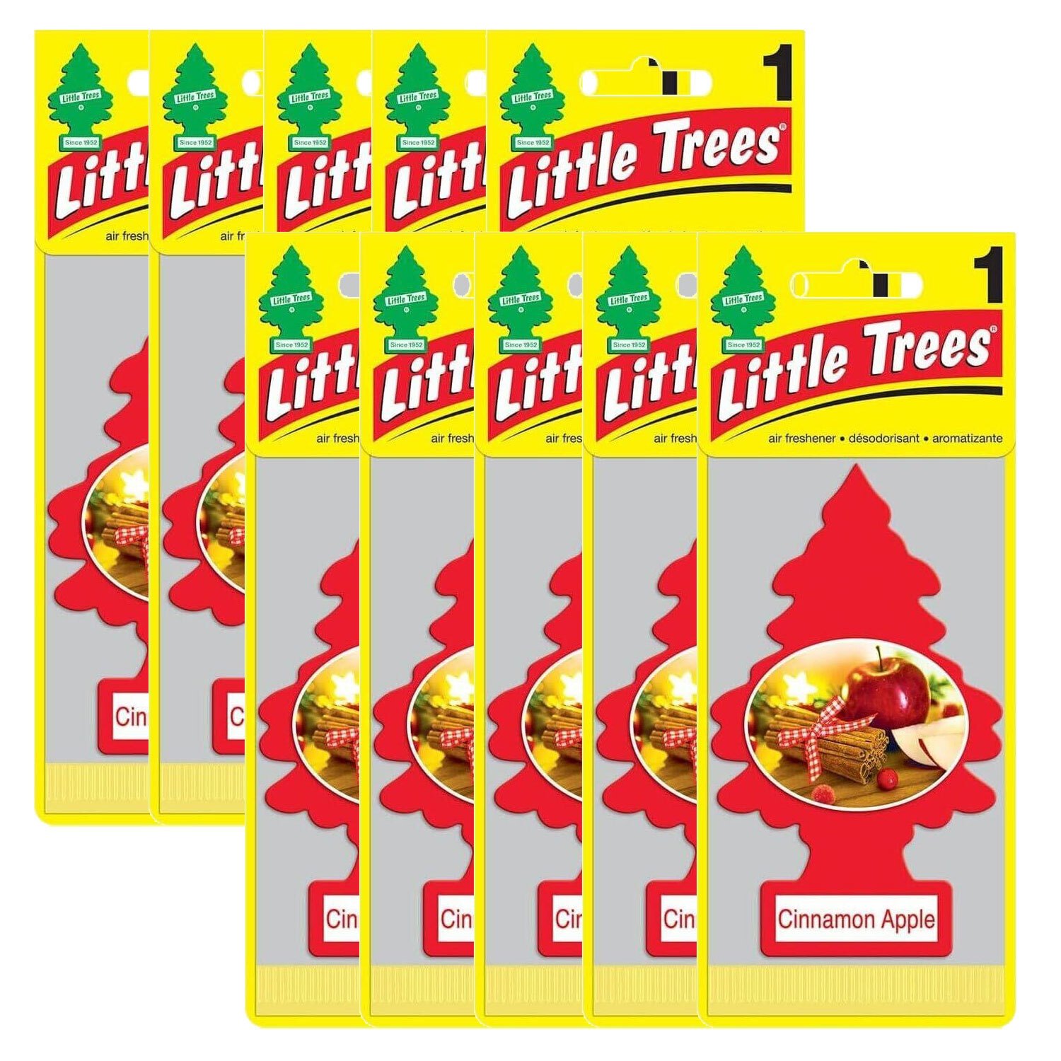 TEMU Little Trees Hanging Car Air Freshener – Long-lasting For Car & Home, Cinnamon Scent, 10 Pack