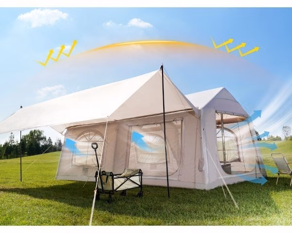 12 person inflatable camping tent easy setup blow up tent with hand pump pu3000mm waterproof breathable 4 season glamping tent for outdoor camping Product details 1