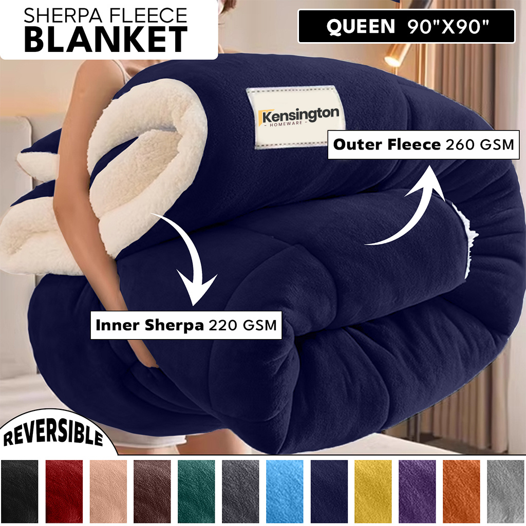 TEMU 480gsm Heavy Sherpa Fleece Blanket &ndash; Double-sided Warm Throw For Couch, Bed, Office And Travel, Reversible All Season , Room & Sofa Decoration, Holiday Gift, Sofa Blankets