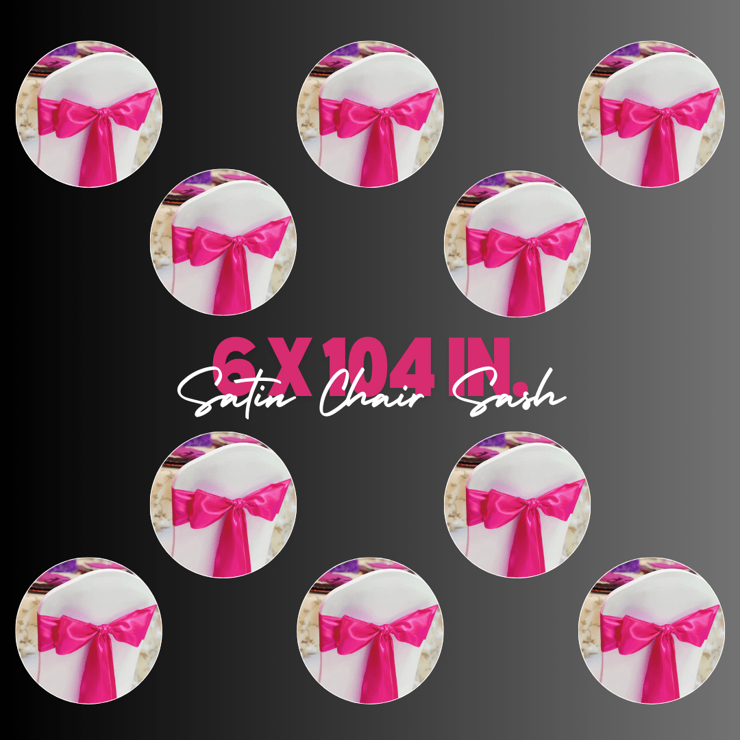 10 Pcs Satin Chair Sashes - 14 Colors - Chair Back Ties For Wedding Reception, Banquet, Party, Hotel Event Decorations.