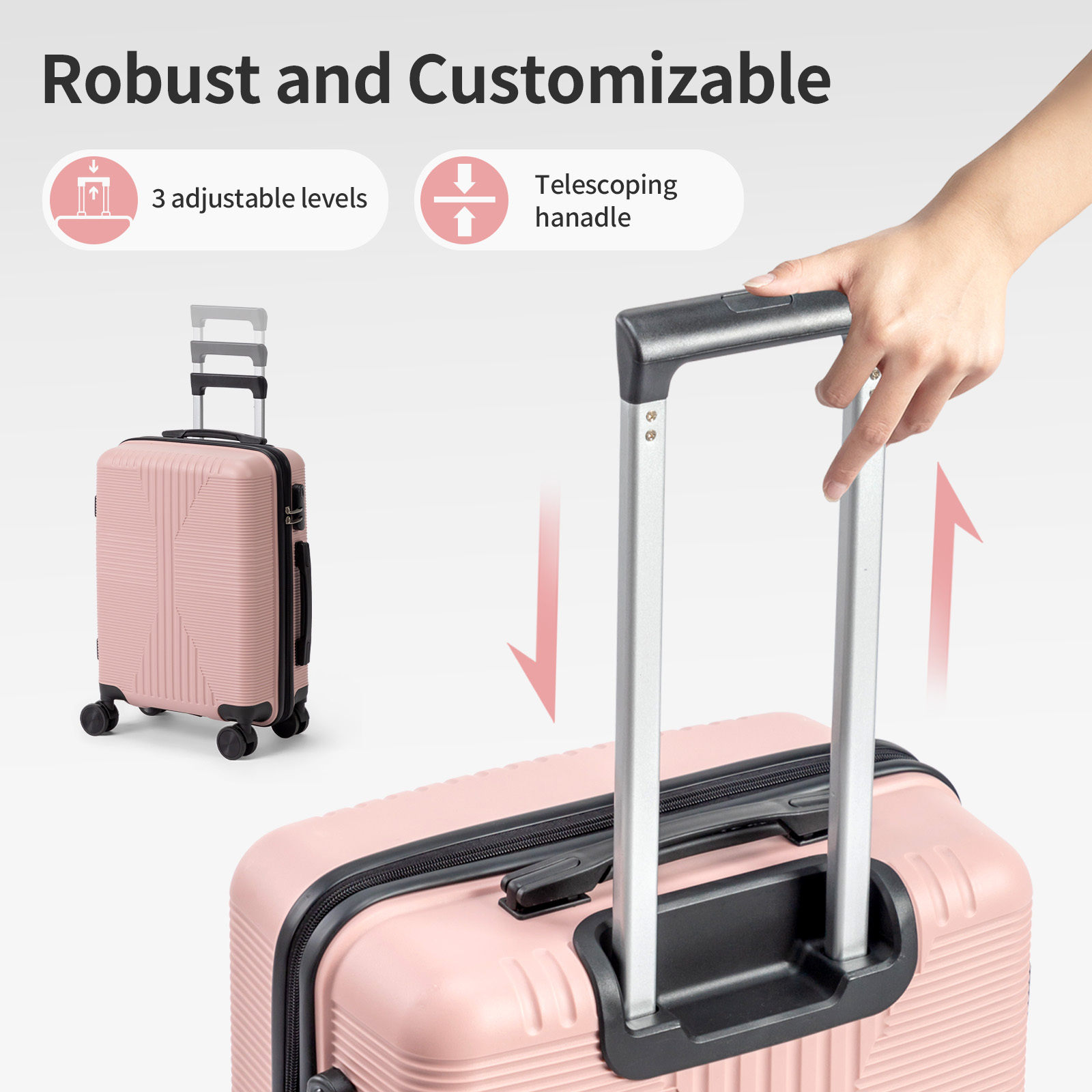 5-Piece Luggage Set Suitcases with Lock, 12/16/20/24/28 Inch Lightweight Trolley Case, Durable PP Material for Men Women, Ideal for Travel & Long Journeys - Image 18