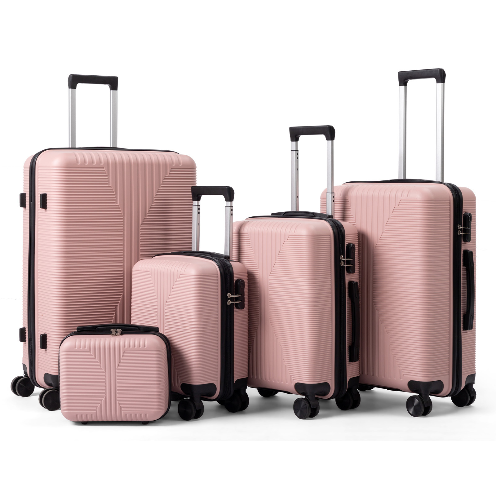 5-Piece Luggage Set Suitcases with Lock, 12/16/20/24/28 Inch Lightweight Trolley Case, Durable PP Material for Men Women, Ideal for Travel & Long Journeys - Image 3
