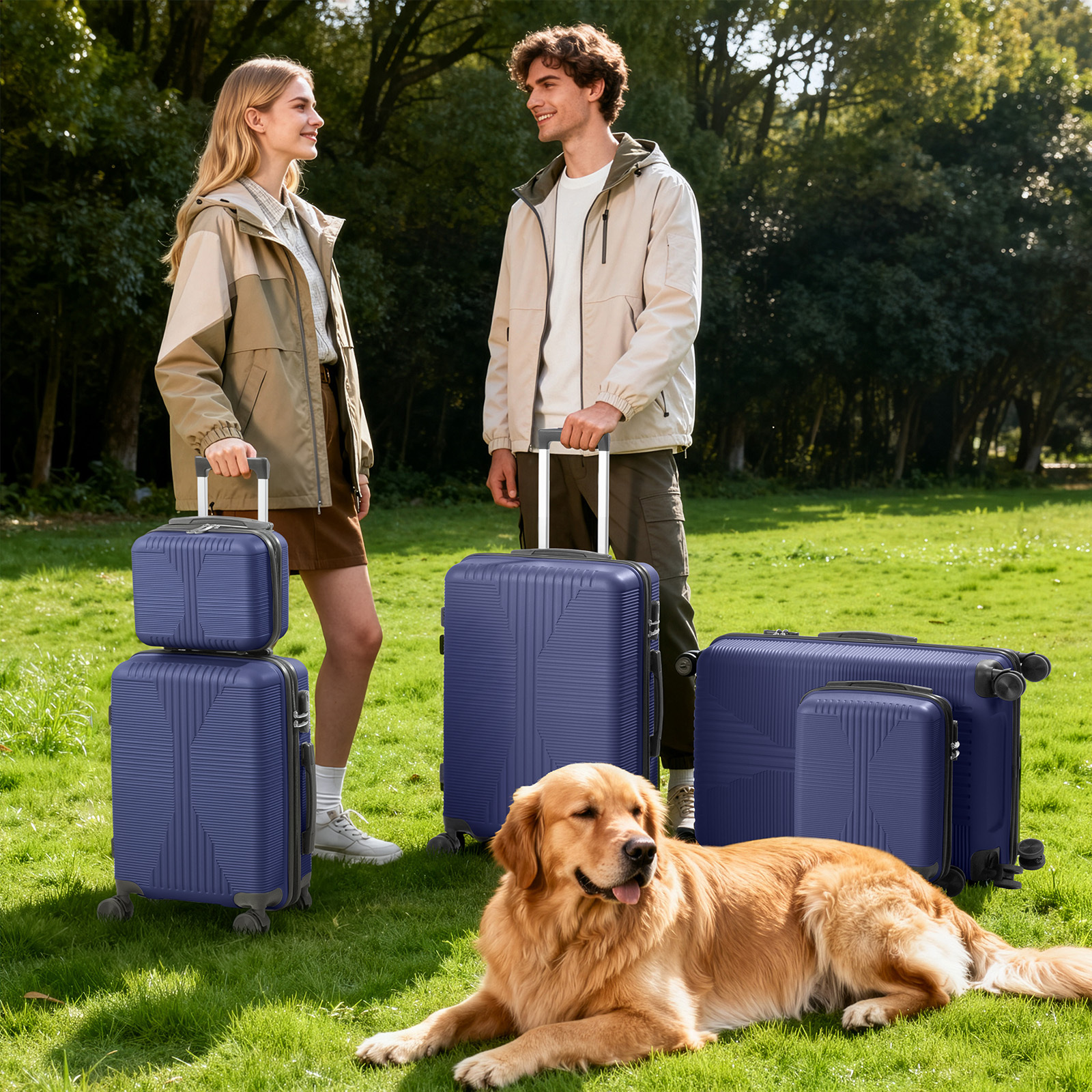 5-Piece Luggage Set Suitcases with Lock, 12/16/20/24/28 Inch Lightweight Trolley Case, Durable PP Material for Men Women, Ideal for Travel & Long Journeys