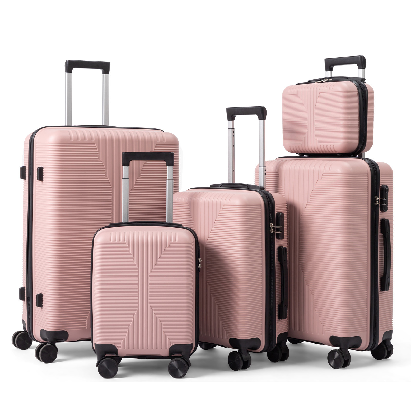5-Piece Luggage Set Suitcases with Lock, 12/16/20/24/28 Inch Lightweight Trolley Case, Durable PP Material for Men Women, Ideal for Travel & Long Journeys - Image 5