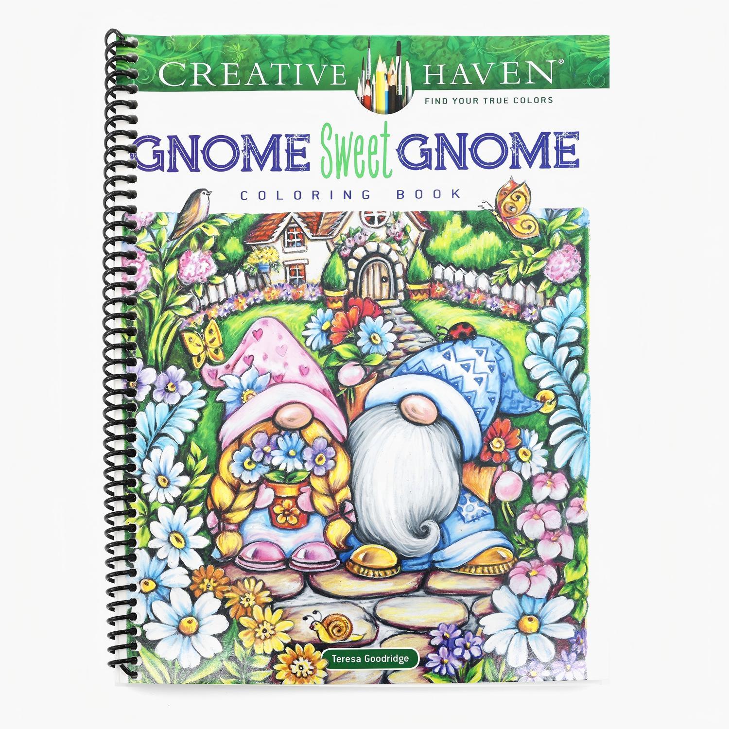 TEMU Creative Haven Gnome Sweet Gnome Coloring Book (adult Coloring Books: Fantasy) By Teresa Goodridge (spiral-bound)