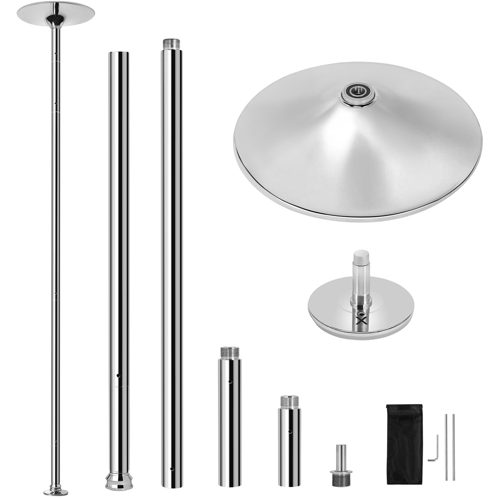 Dance Pole With 44.5-108.3&rdquo; Height Adjustable, Portable Removable Spinning Static Dancing Pole With 2 For Home, Exercise, Club