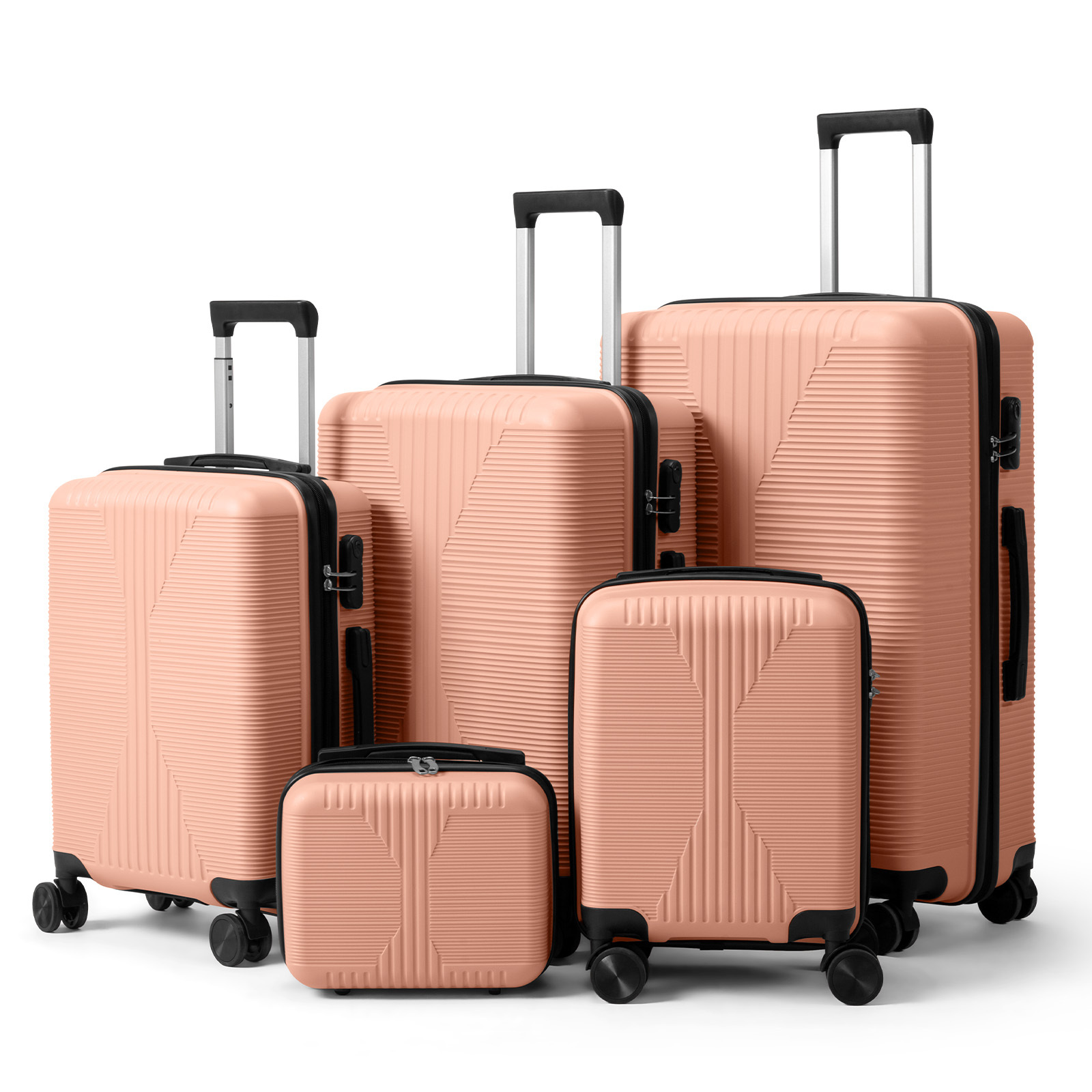 5-Piece Luggage Set Suitcases with Lock, 12/16/20/24/28 Inch Lightweight Trolley Case, Durable PP Material for Men Women, Ideal for Travel & Long Journeys - Image 4