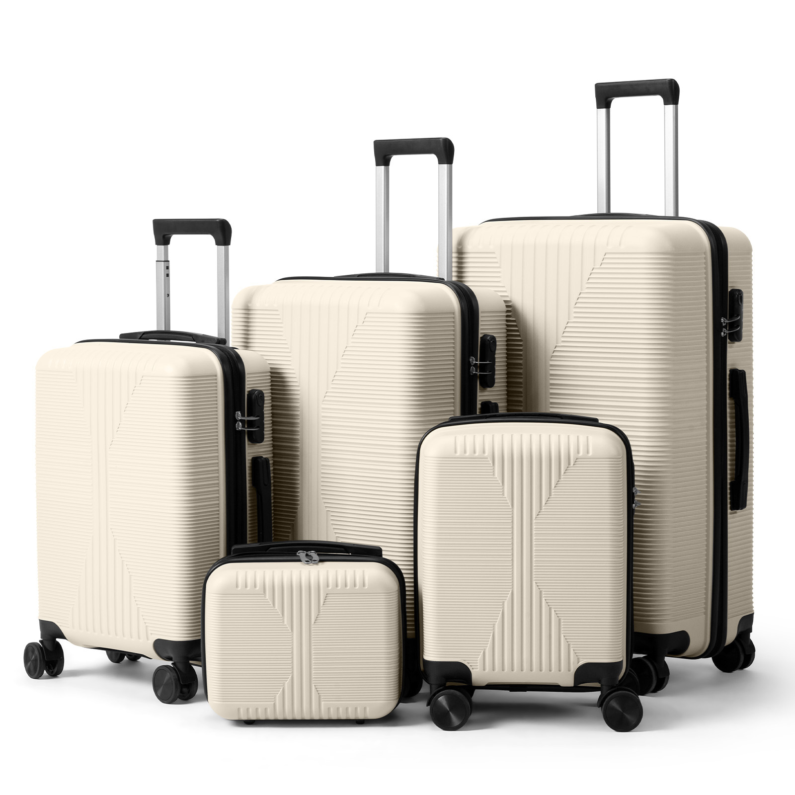 5-Piece Luggage Set Suitcases with Lock, 12/16/20/24/28 Inch Lightweight Trolley Case, Durable PP Material for Men Women, Ideal for Travel & Long Journeys - Image 22