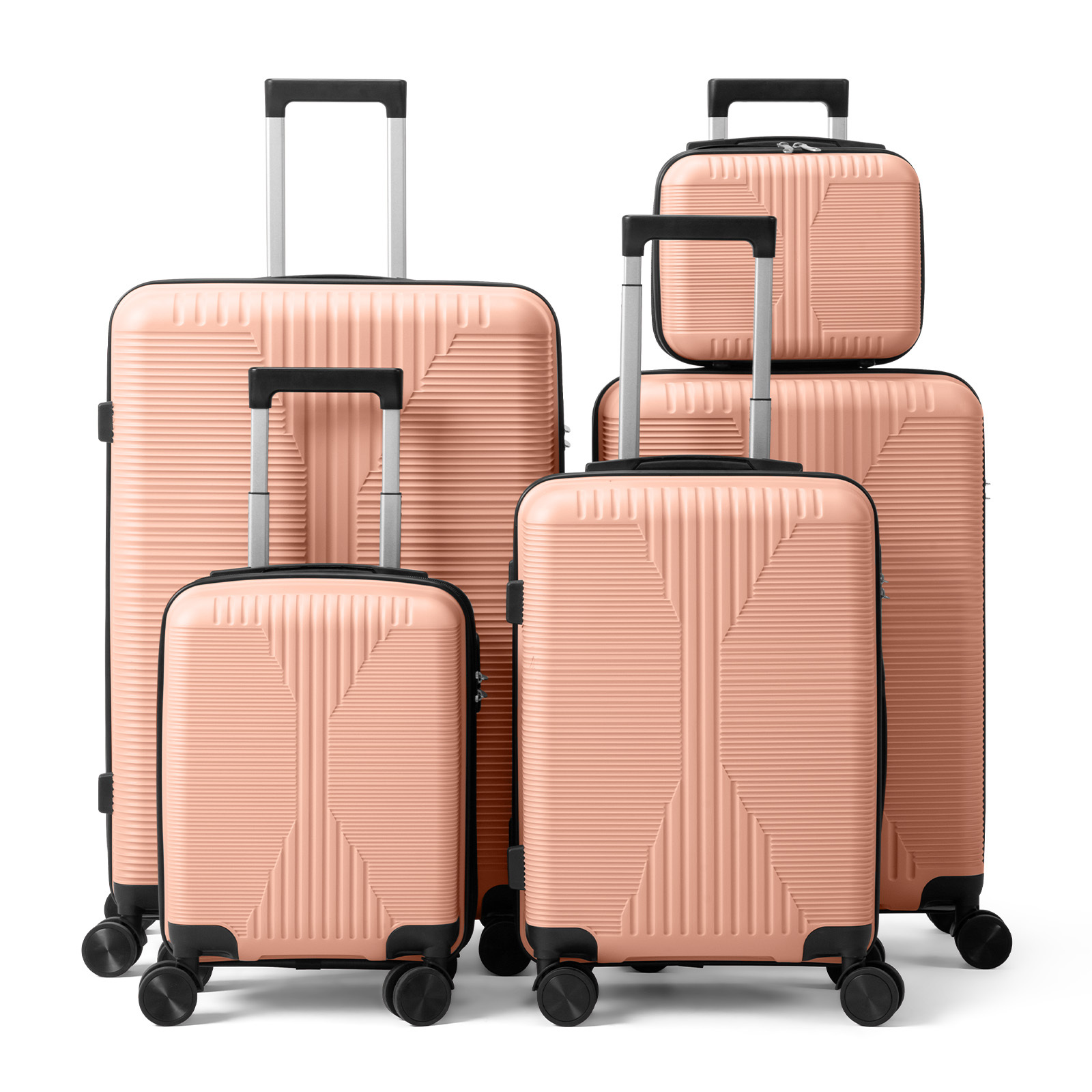 5-Piece Luggage Set Suitcases with Lock, 12/16/20/24/28 Inch Lightweight Trolley Case, Durable PP Material for Men Women, Ideal for Travel & Long Journeys - Image 6
