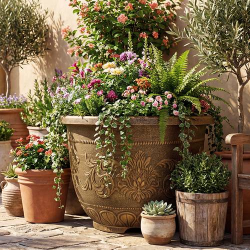 2 pack 28 inches large resin pots pots with thick paint durable construction and suitable for halloween and christmas decorations