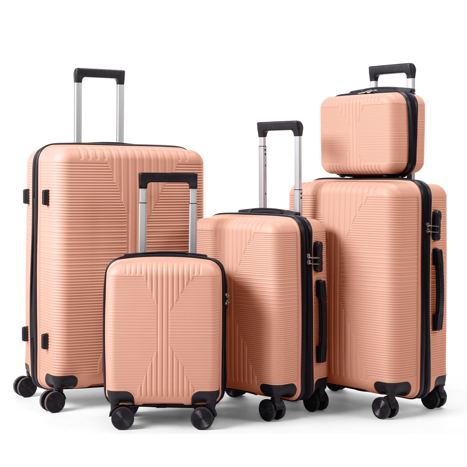 5-Piece Luggage Set Suitcases with Lock, 12/16/20/24/28 Inch Lightweight Trolley Case, Durable PP Material for Men Women, Ideal for Travel & Long Journeys - Image 2
