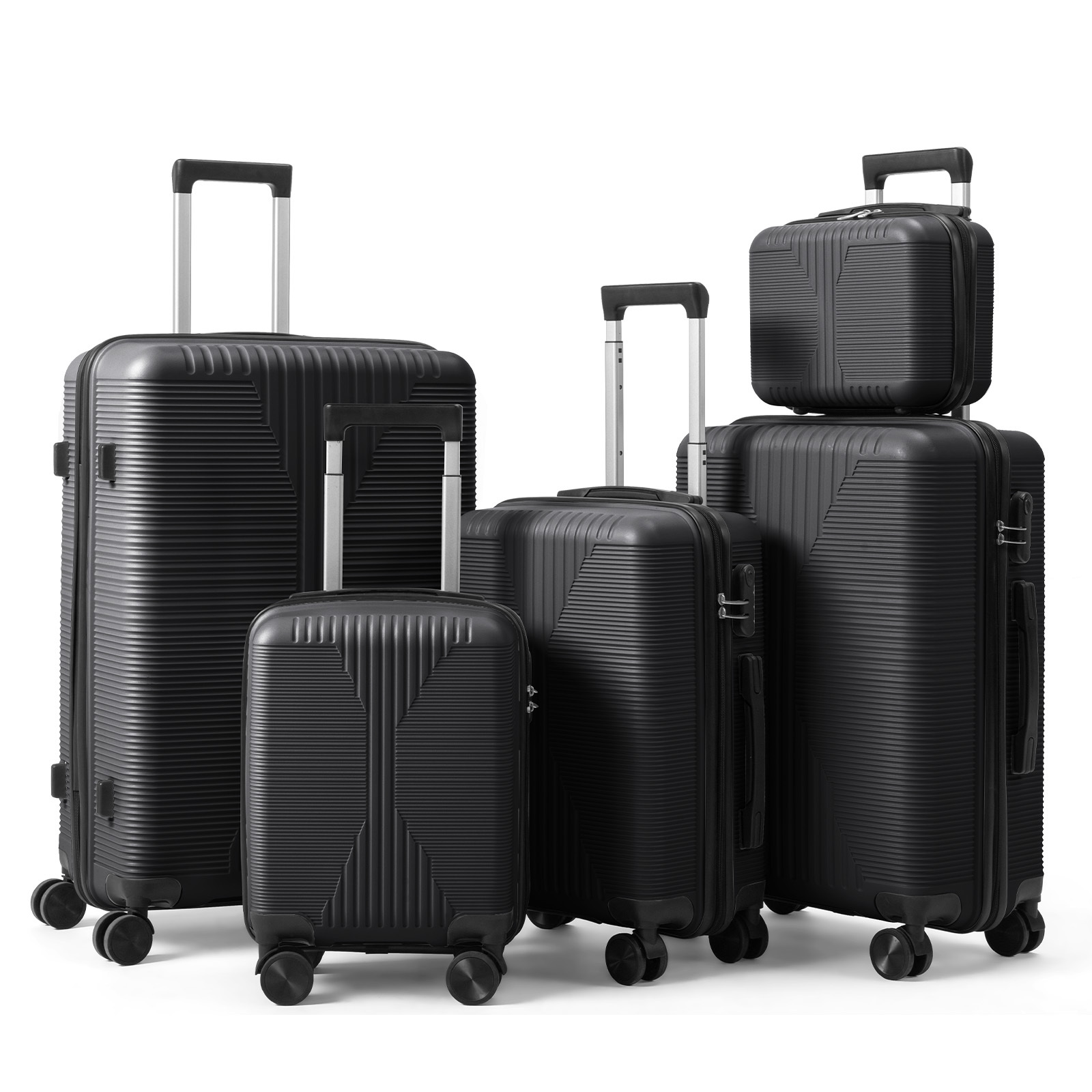 5-Piece Luggage Set Suitcases with Lock, 12/16/20/24/28 Inch Lightweight Trolley Case, Durable PP Material for Men Women, Ideal for Travel & Long Journeys - Image 7