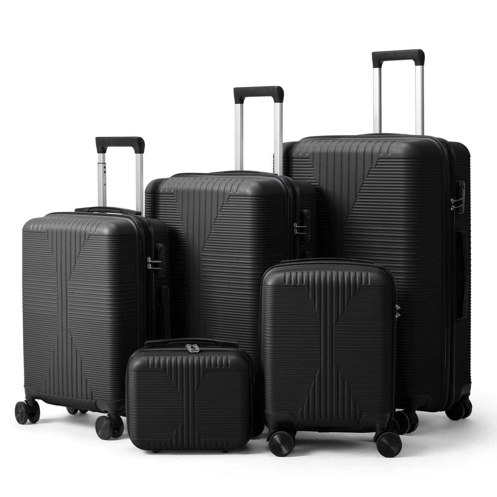 5-Piece Luggage Set Suitcases with Lock, 12/16/20/24/28 Inch Lightweight Trolley Case, Durable PP Material for Men Women, Ideal for Travel & Long Journeys - Image 37