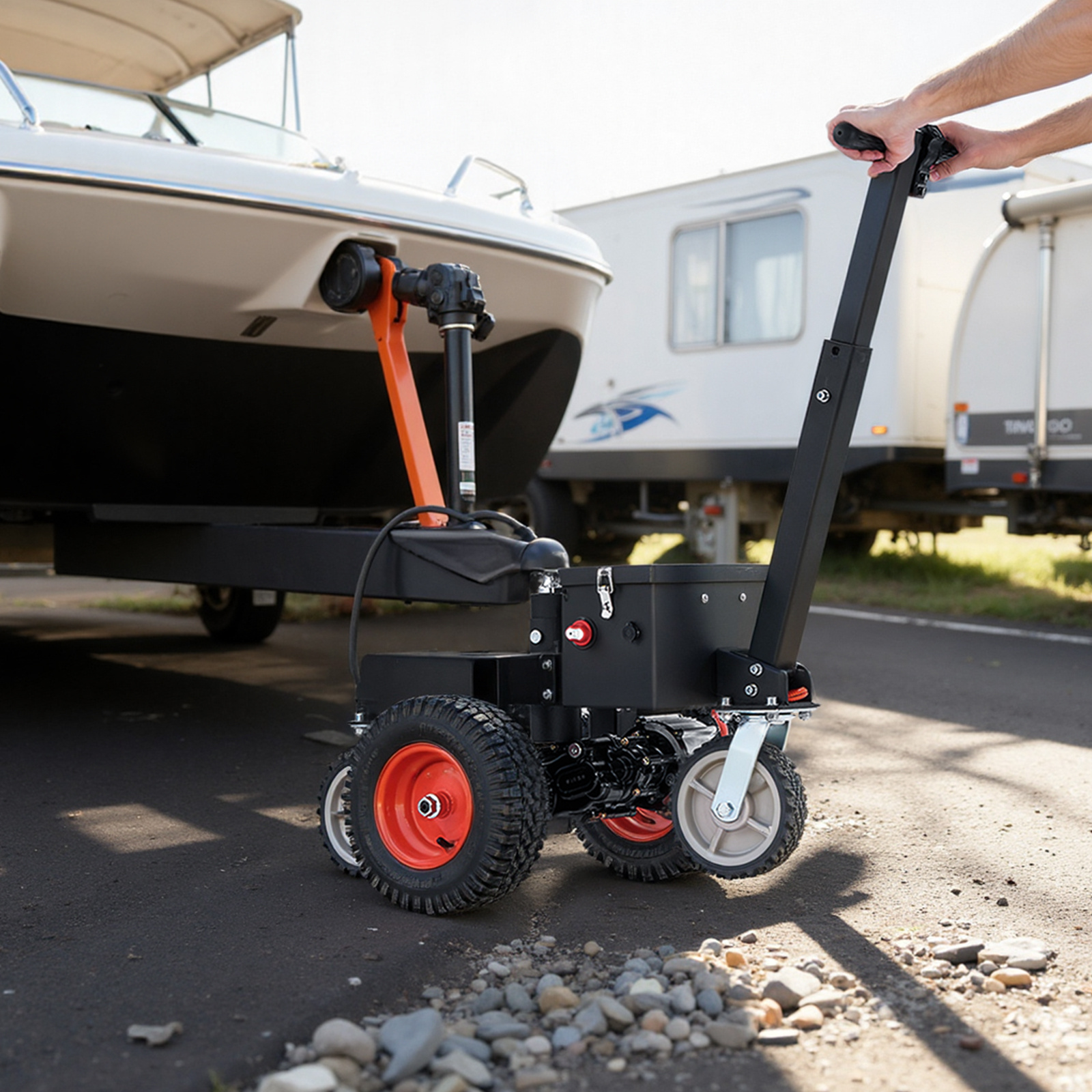   electric trailer dolly 3600 lbs   weight 600 lbs max tongue weight   24v 800w motorized trailer dolly with 2 1 7 8 inch hitch balls for rv campers cargo utility boat trailers
