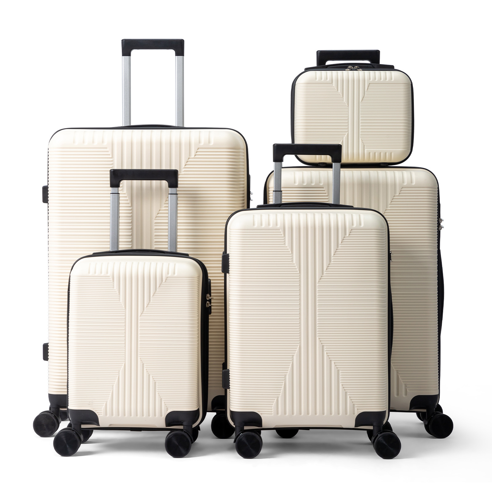 5-Piece Luggage Set Suitcases with Lock, 12/16/20/24/28 Inch Lightweight Trolley Case, Durable PP Material for Men Women, Ideal for Travel & Long Journeys - Image 21