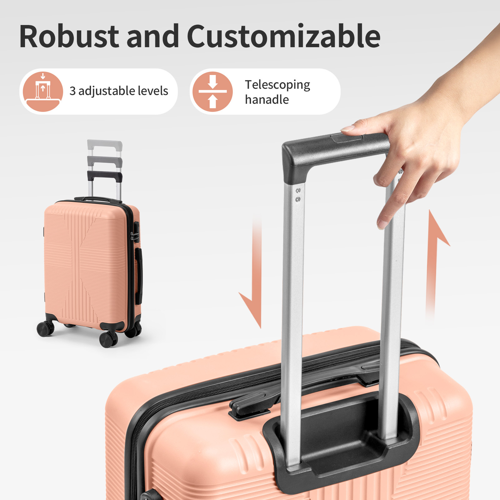 5-Piece Luggage Set Suitcases with Lock, 12/16/20/24/28 Inch Lightweight Trolley Case, Durable PP Material for Men Women, Ideal for Travel & Long Journeys - Image 11