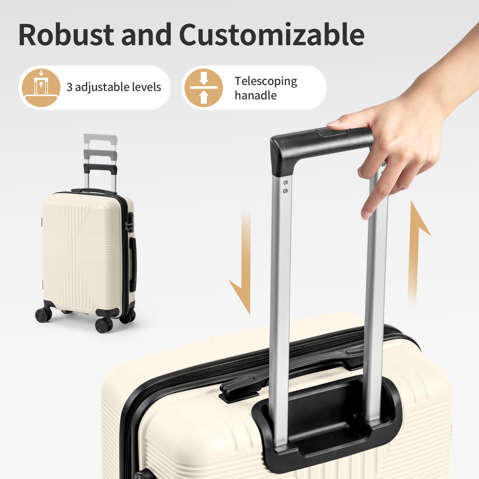 5-Piece Luggage Set Suitcases with Lock, 12/16/20/24/28 Inch Lightweight Trolley Case, Durable PP Material for Men Women, Ideal for Travel & Long Journeys - Image 25
