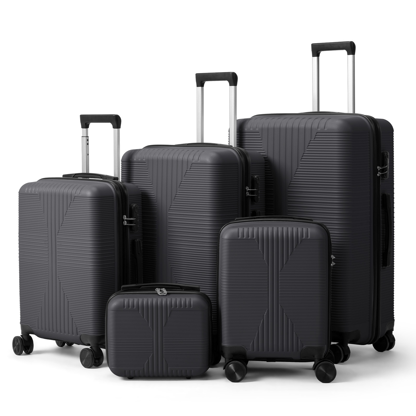 5-Piece Luggage Set Suitcases with Lock, 12/16/20/24/28 Inch Lightweight Trolley Case, Durable PP Material for Men Women, Ideal for Travel & Long Journeys - Image 30