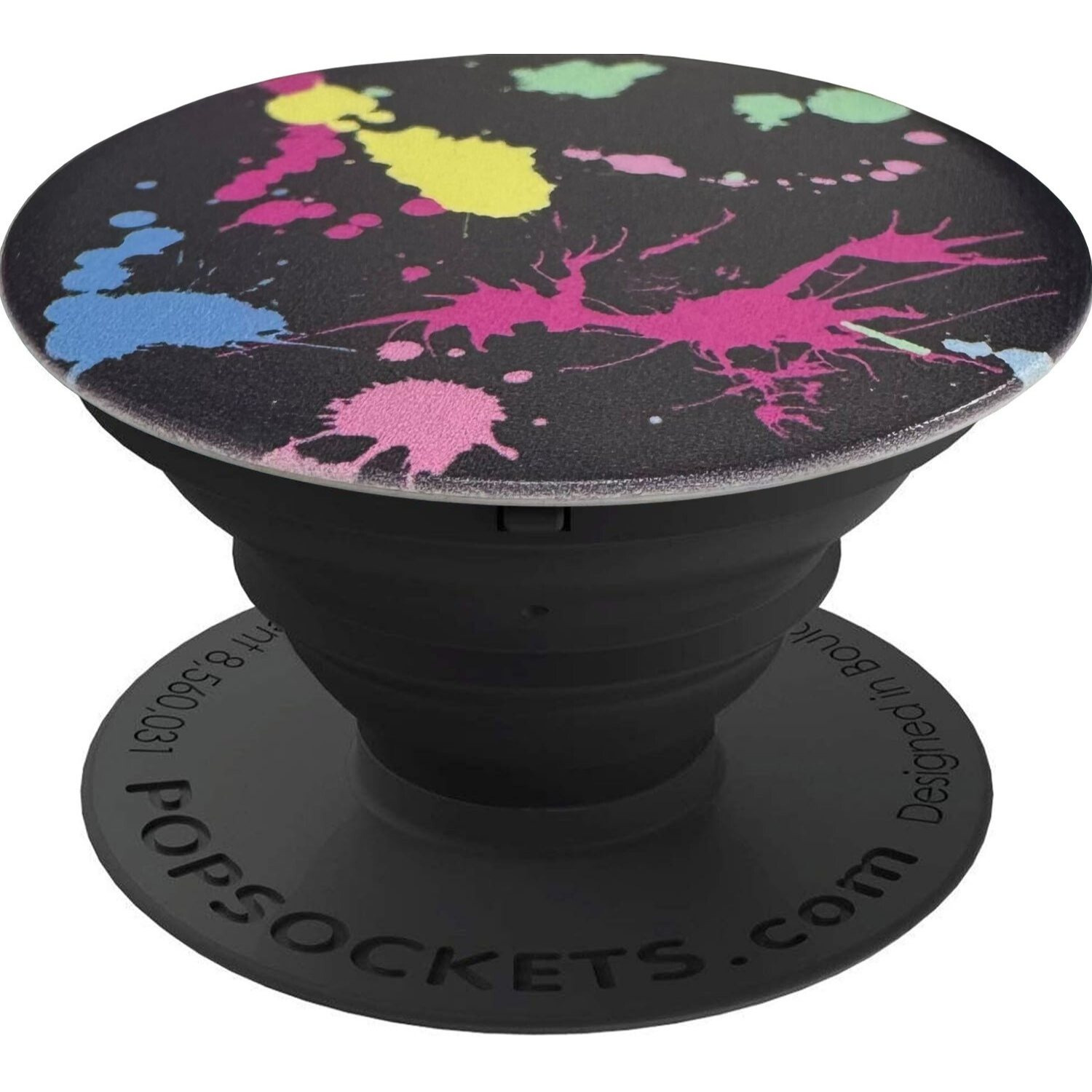 collapsible grip stand for phones and tablets adjustable finger holder   hands free viewing accessory paint splatter