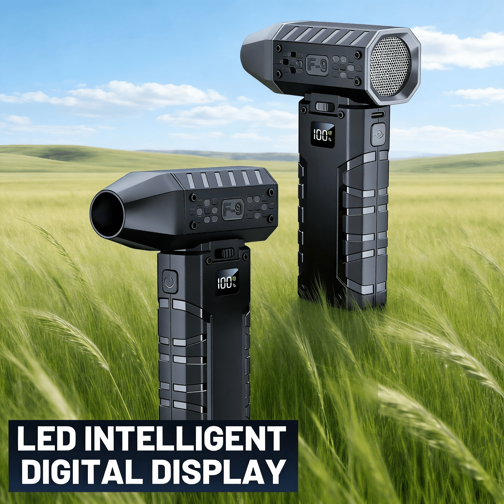 TEMU Portable Electric Fan Blower, High- Duster For Dust/, Computer Cleaning, Type-c Usb Rechargeable, Built-in Led Light - For Home, Office, Car Cleaning & Outdoor Camping