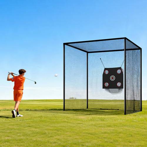 golf batting cage 10 x 10 x 10 ft golf cage driving hitting cages with 3 ply knotless polyester golfs hole baseball golfs hitting net for indoor outdoor backyard