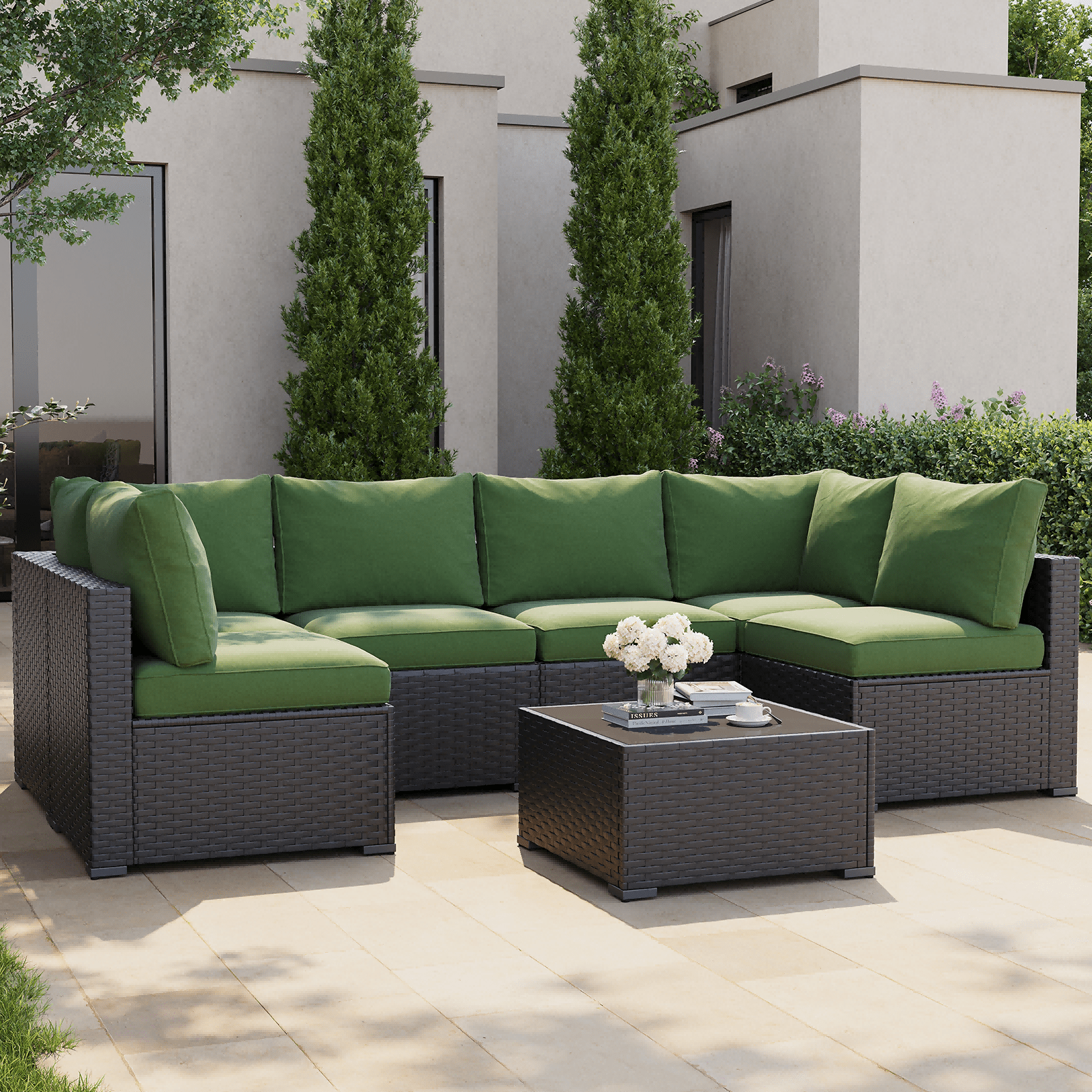 9 14 piece outdoor replacement cushions for patio furniture deep seat cushions for 4 6 seat sectional sofa water repellent l shaped couch pads