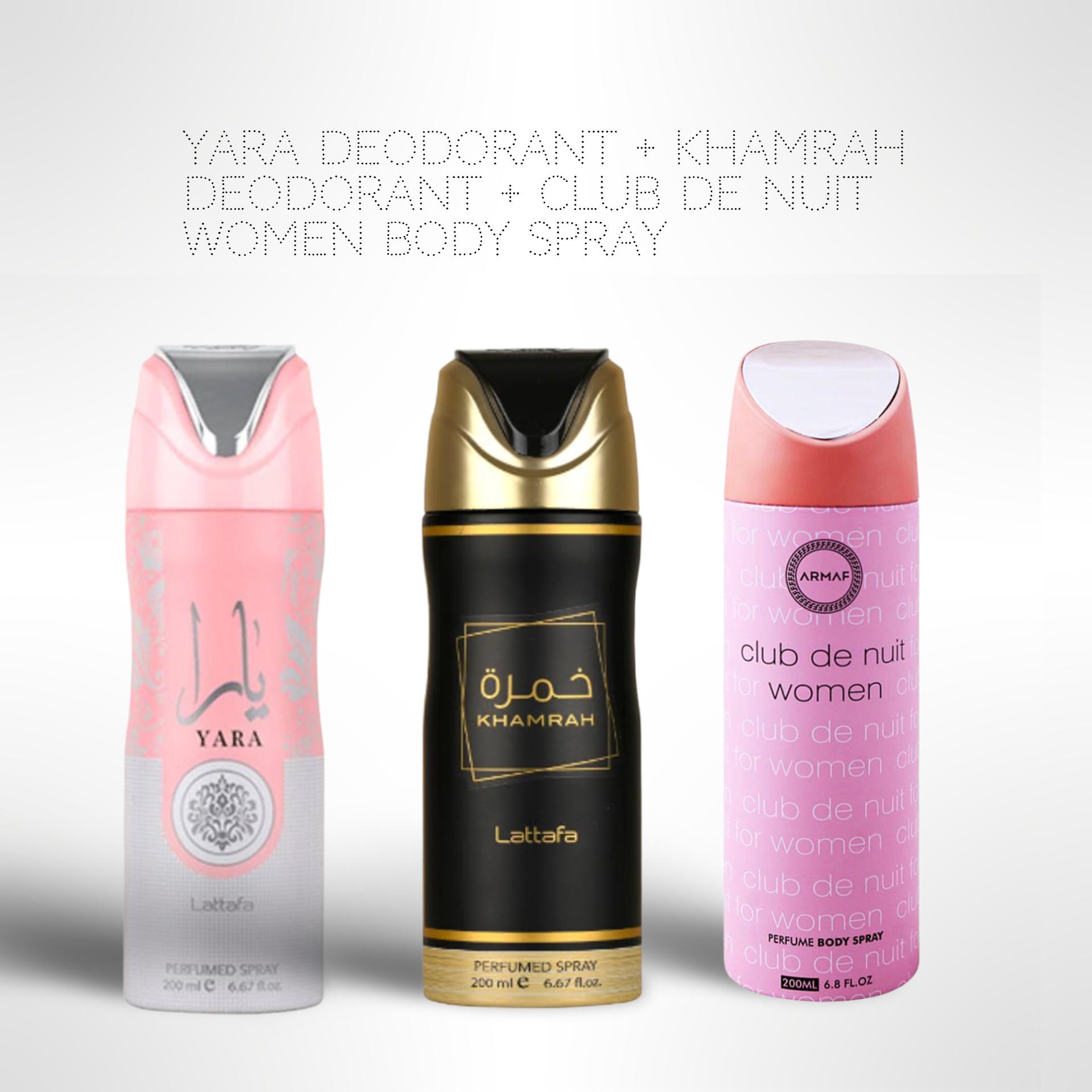 TEMU Trio Mist Bundle â Yara & Deodorants + Club De Nuit Women Body Spray | & Freshness