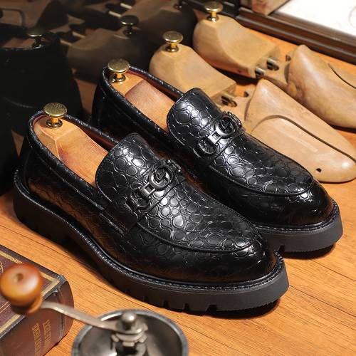 pu mens business loafers with stylish design