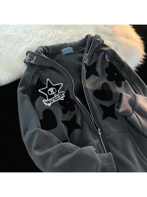 2025 vintage embroidery high quality women oversized sweatshirt with goth harajuku y2k style for women womenswear