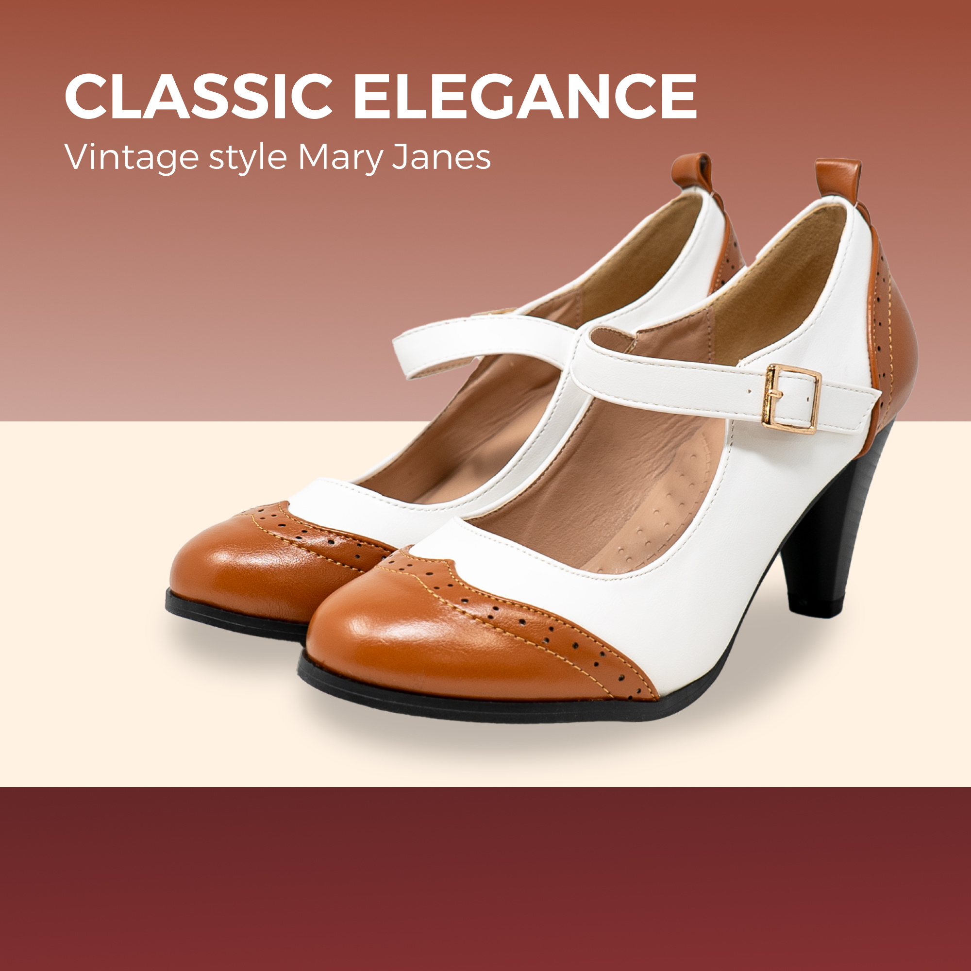 womens vintage inspired pumps wingtip heel Temu