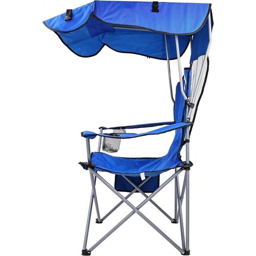 canopy chair folding camping recliner support with carrying bag