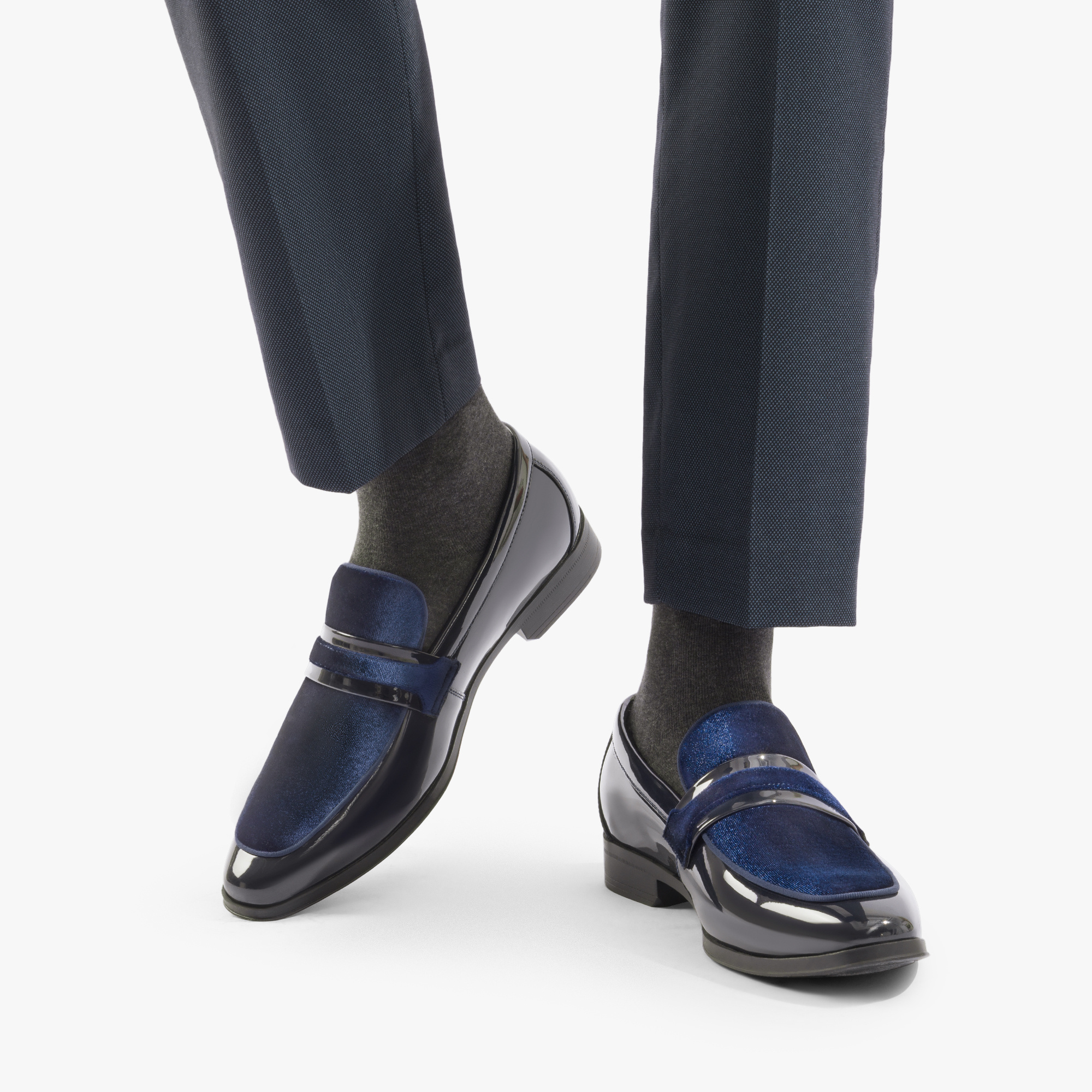 blue velvet mens dress shoes Blue Velvet Loafers | Driving Shoes main image 0