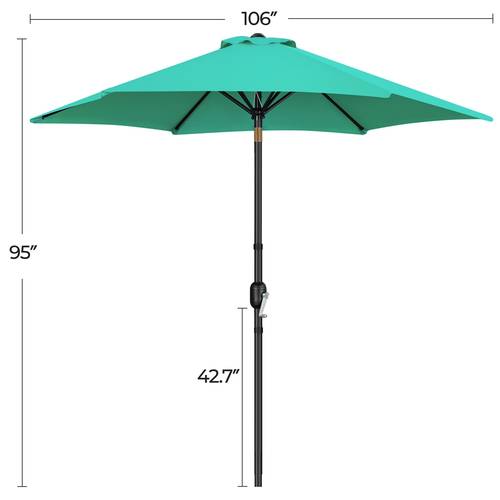 9ft outdoor patio umbrella outdoor table umbrella with push button tilt and crank yard sun shade uv protection waterproof for garden deck backyard pool outdoor patio umbrella on sale