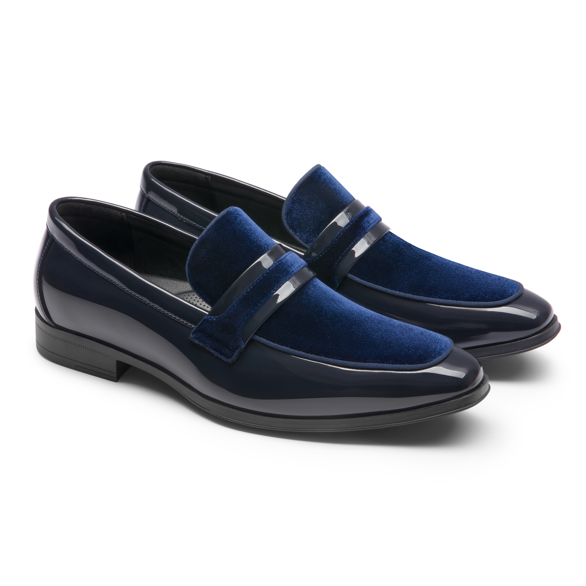 mens tuxedo patent loafers classic velvet slip dress shoes  display picture 1