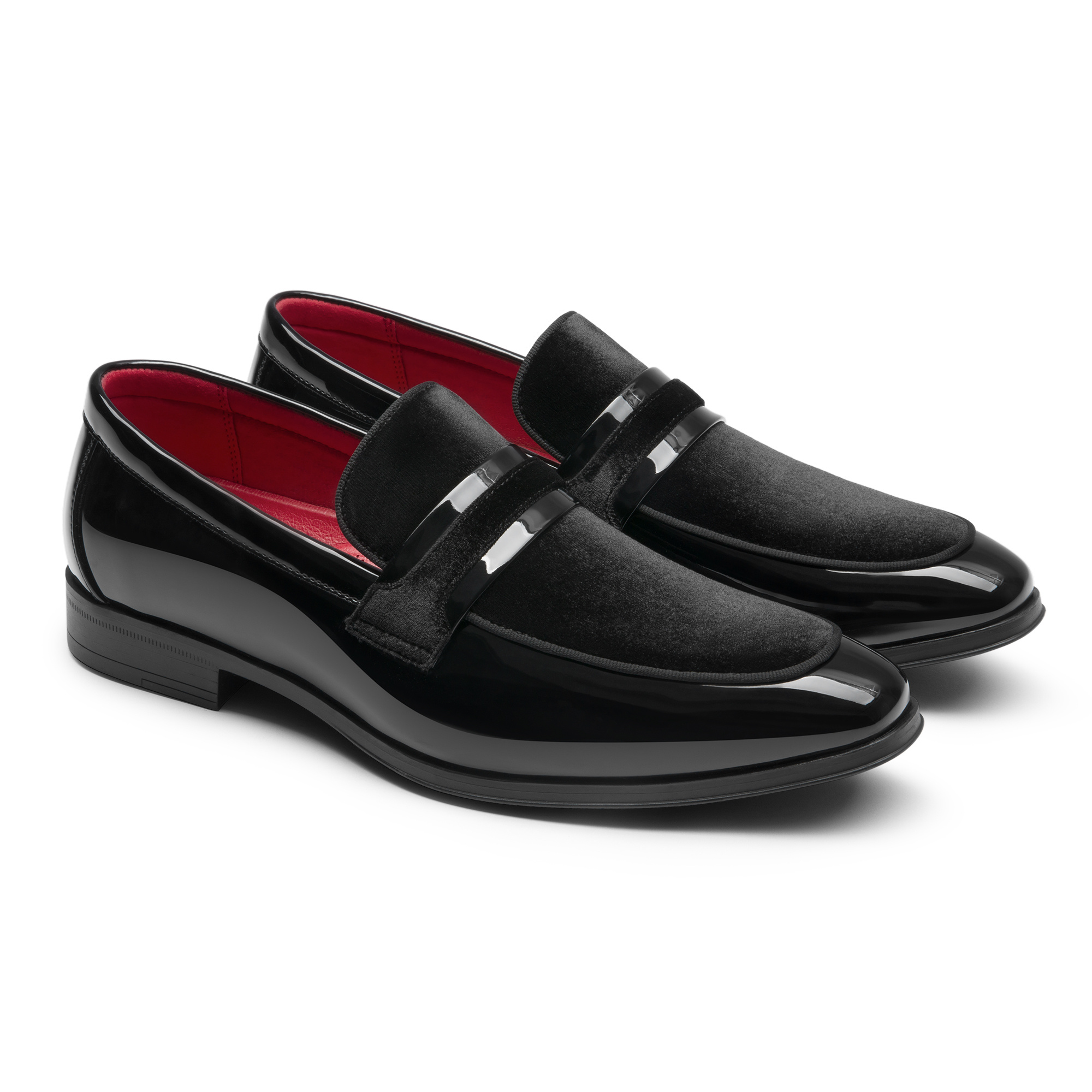 mens tuxedo patent loafers classic velvet slip dress shoes - Temu