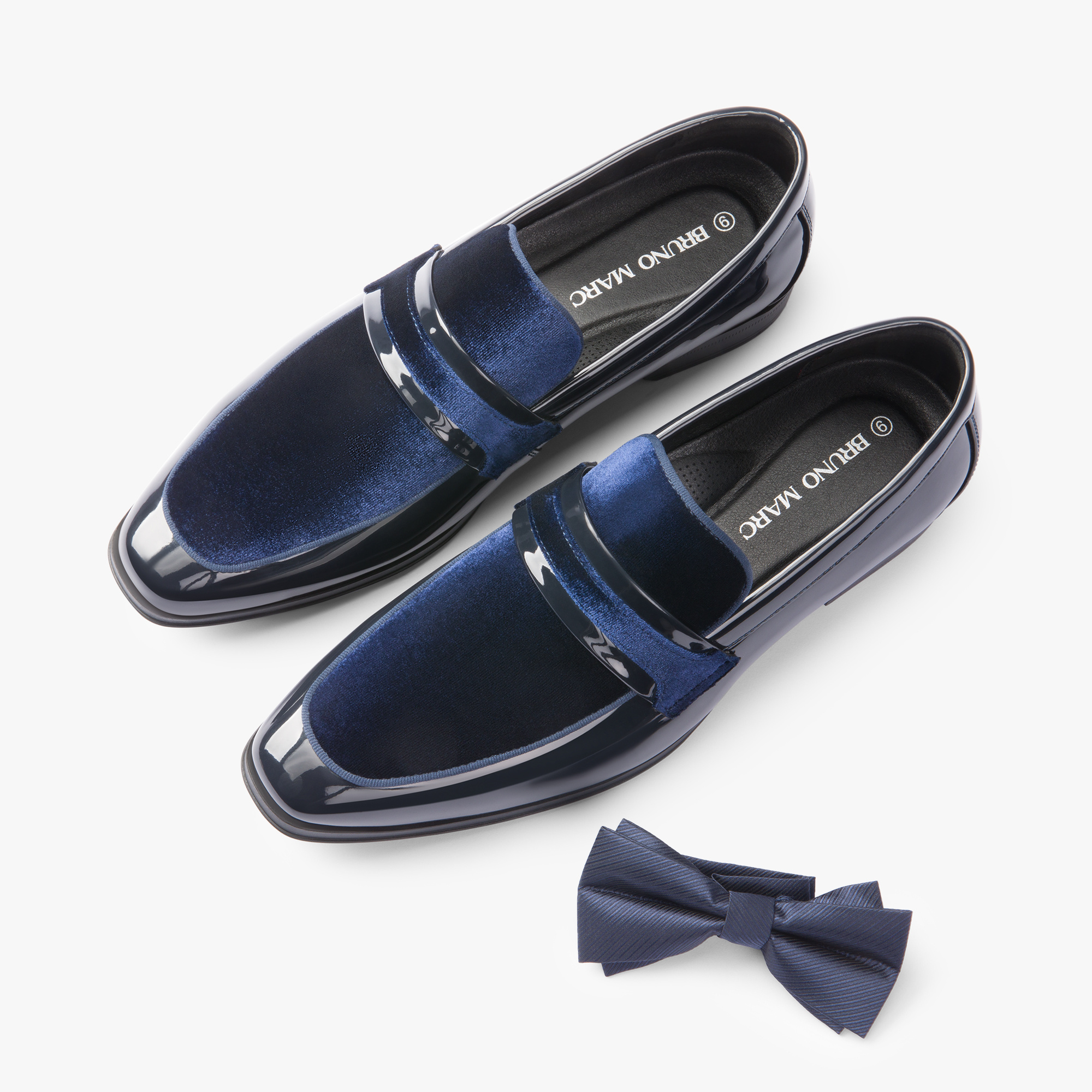 chinese dress ladies Glossy Leather Derby Shoes for Men Blue / 8 main image 1