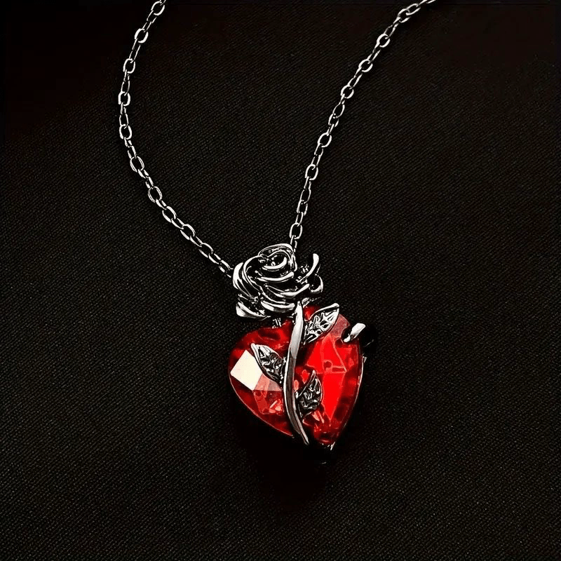 ☆TATIANA☆ Rose Flower Heart String Necklace NZ2122 Uncommon Goods | Birth Month Flower Heart Necklace