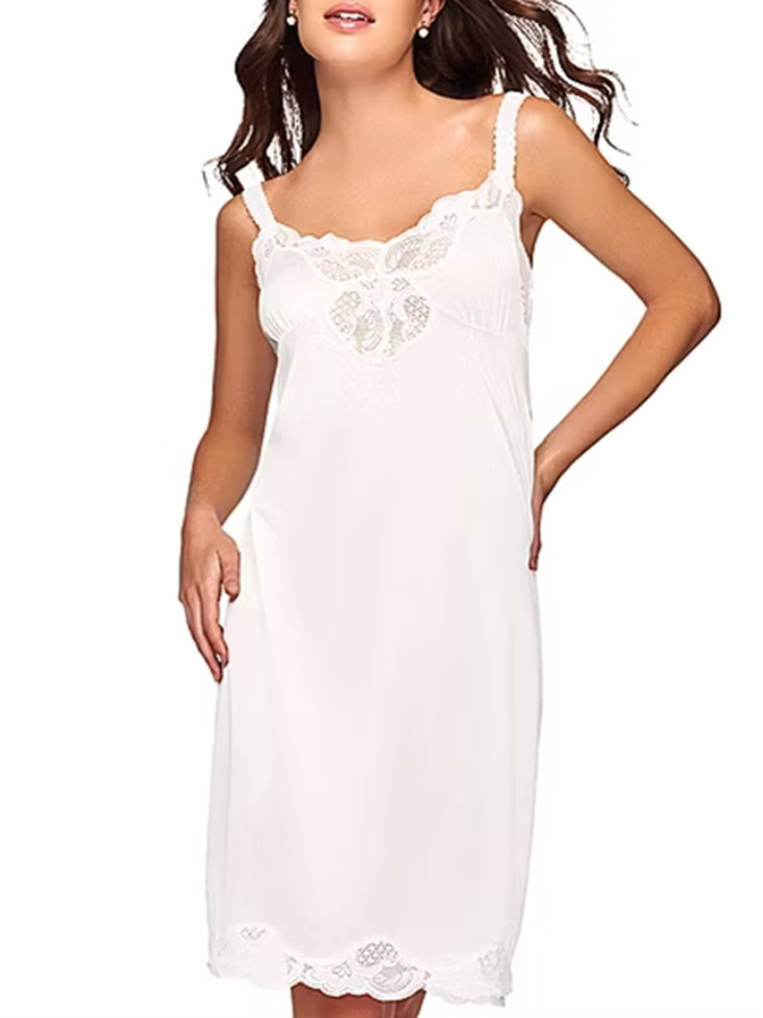 LADIES LACE TRIM FULL SLIP
