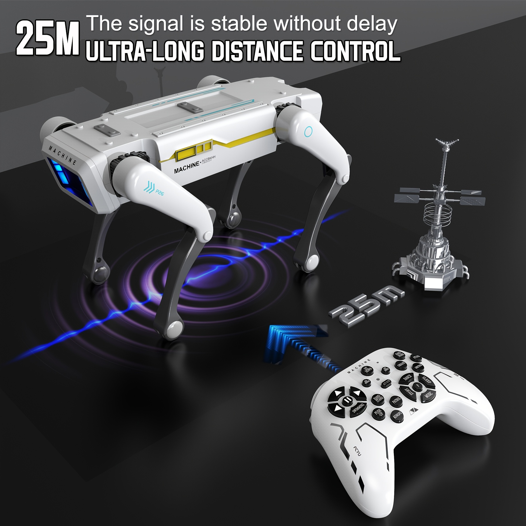 Smart Robotic Dog Toy - Voice/APP Interaction, Dance & Kungfu Modes, Unlimited Programming, Music & Storytelling Functions, USB Rechargeable, White AI-Powered Pet Robot for Youngsters & Adults, Robot Toy