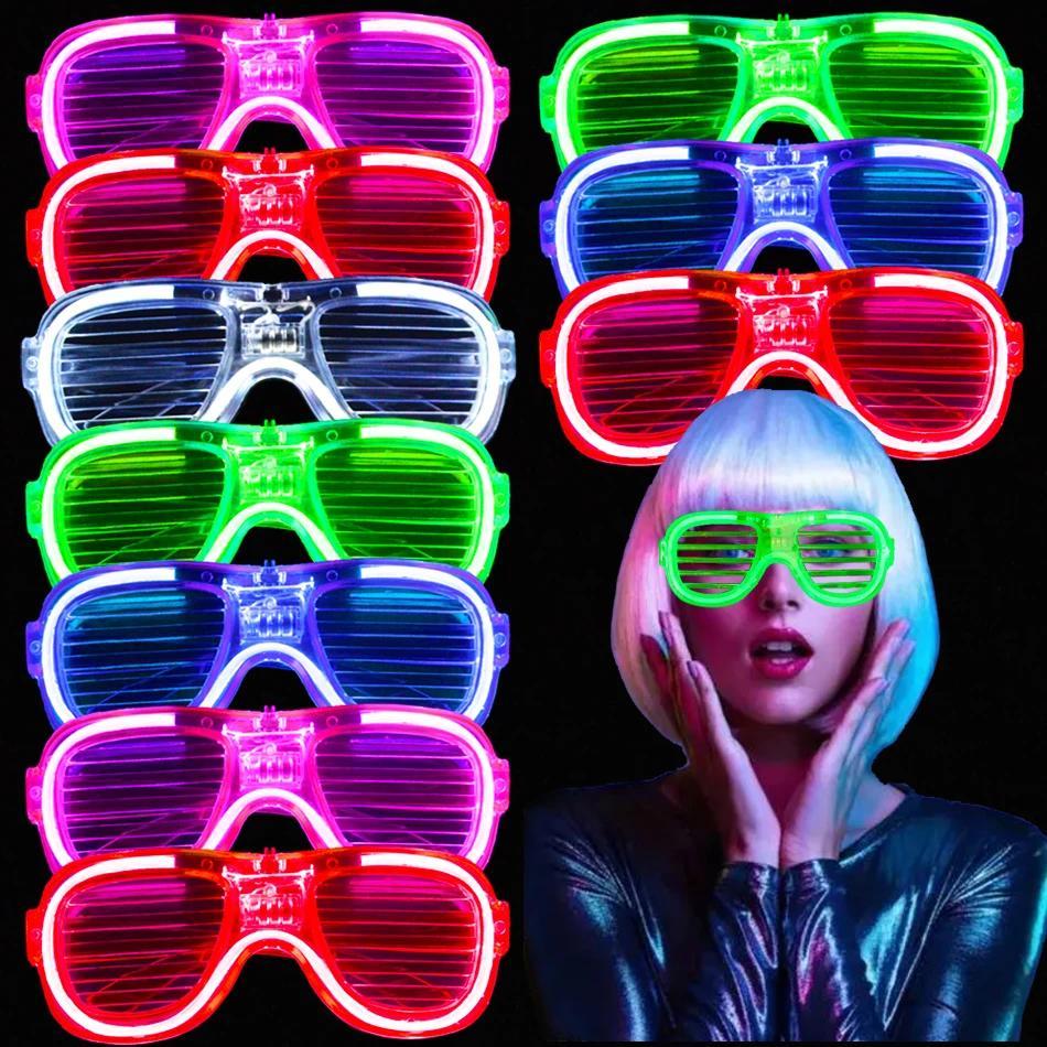 Eyewear Neon Glasses Bulk 5pcs Vibrant Neon Light-up Party Glasses