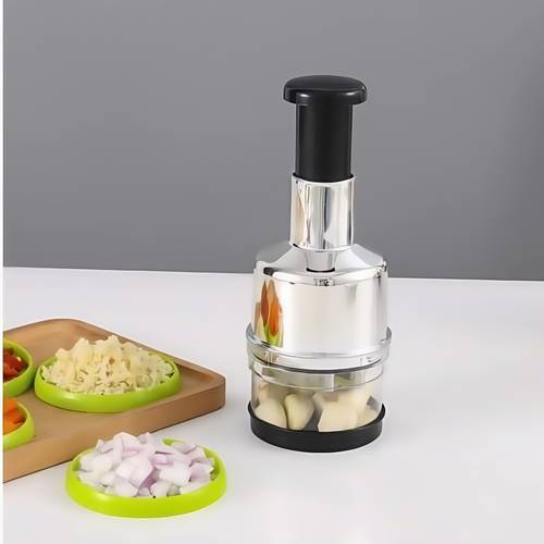 food chopper manual vegetable onion chopper dicer stainless steel blade dishwasher safe storage container kitchen utensils