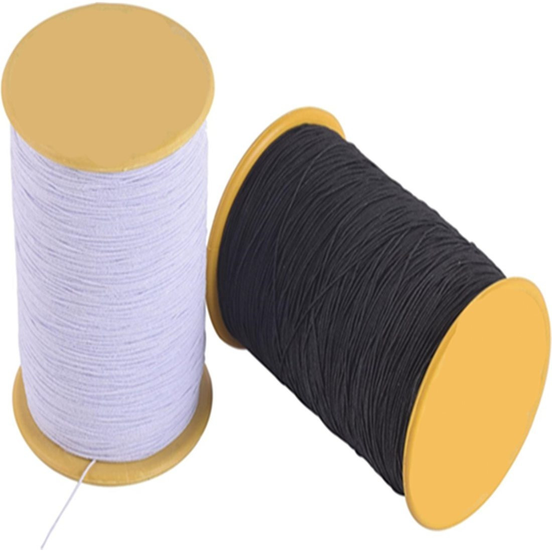 TEMU 2 Roll 0.5 Mm Thickness White And Black Elastic Thread, 437 Yard