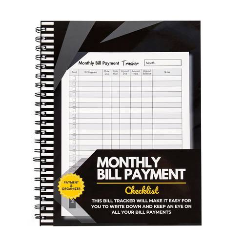 bill notebook monthly bill payment checklist with spiral binding 8 5 x 11 132 pages spiral bound