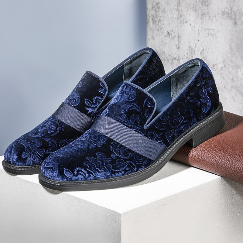 dark blue dress h&m Blue Velvet Men's Slippers in Italian Velvet main image 1