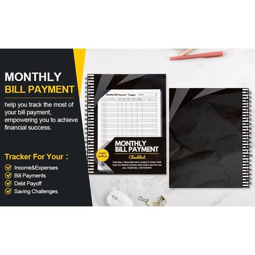 bill notebook monthly bill payment checklist with spiral binding 8 5 x 11 132 pages spiral bound